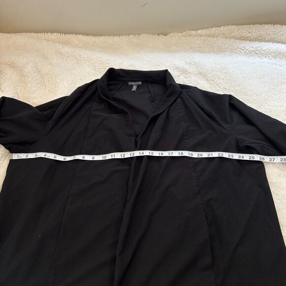 Eileen Fisher Cardigan Sweater Long Sleeve Open Front Viscose Stretch Black 3XL - Picture 7 of 7